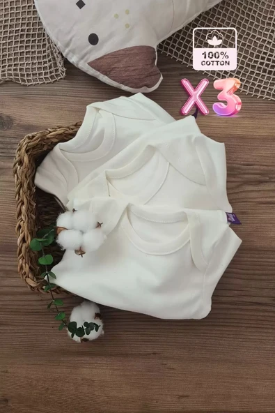Eterelle Unisex % 100 Pamuk Uzun Kol 3 Adet Bebek Ve Çocuk Body - 5