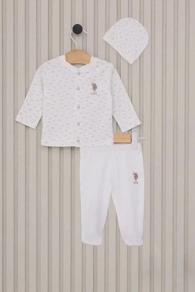 Eterelle U.s Polo Bebek 3'lü Takım Usb2023 Krem