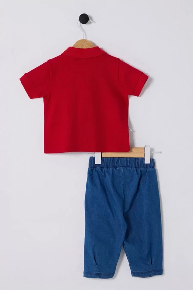 Eterelle U.s Polo Bebek 2'li Takım Usb2347 Kırmızı - Resim 2