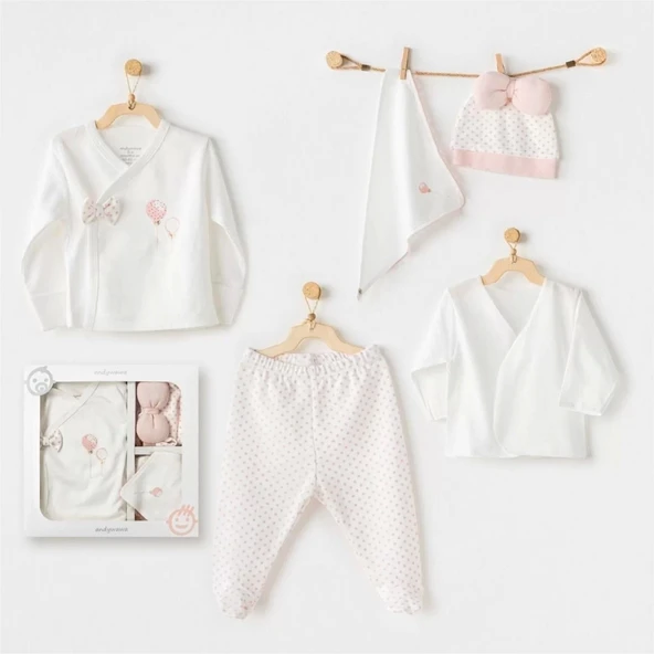Eterelle Andywawa Ac25550 Newborn Set Pınk Baloons 5'li Hastane Çıkışı Ekru
