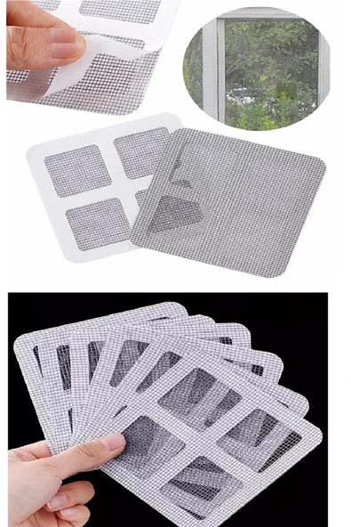 10 Adet Yapışkanlı Kesilerek Kullanılabilir Yırtık Kapı-pencere Sinekliği Onarım Tamir Bandı - 2