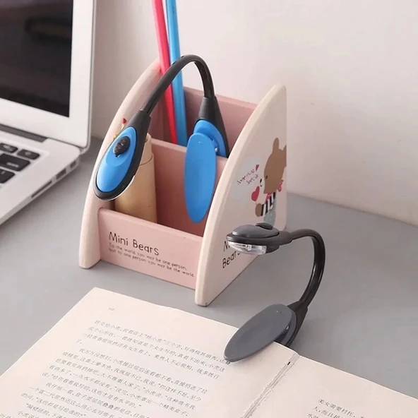 Kitap Okuma Işığı Led Booklight Kıskaçlı Pilli Model Led Işık - 4