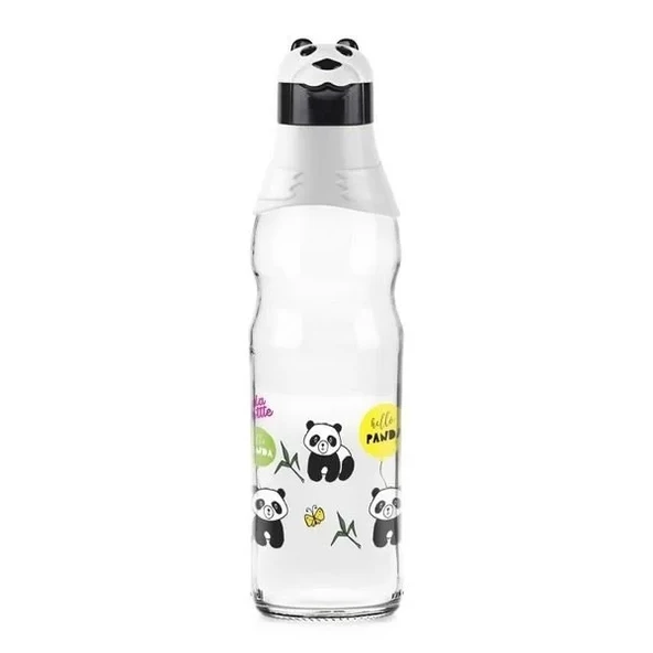 Sevimli Panda Tasarımlı Cam Suluk  Sızdırmaz 1000 Ml - 2