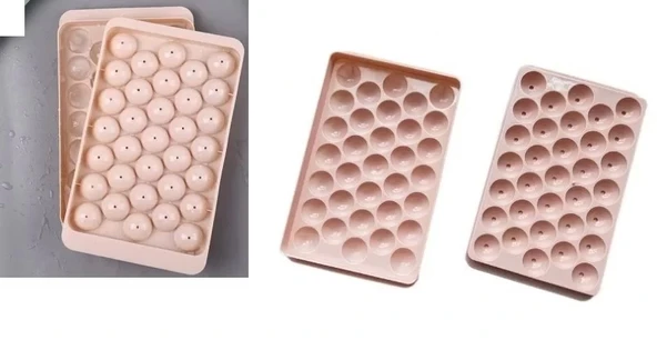 2 Li Buz Kalıbı 33 Bölmeli Kristal Küre Buzluk - Mini Yuvarlak Buz Kalıbı - 4