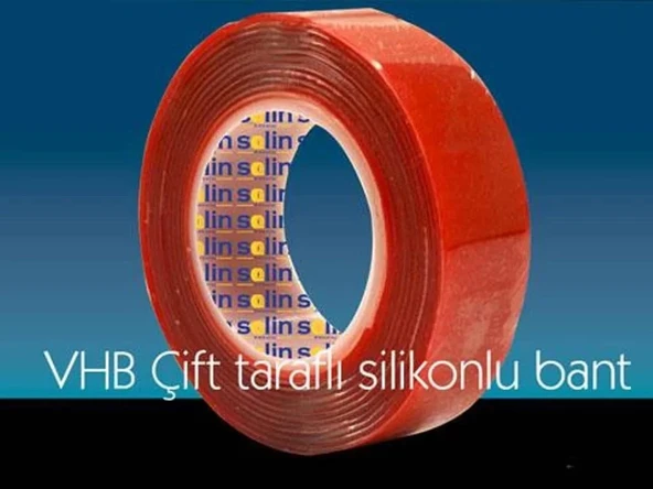 Çift Taraflı Akrilik Silikonize Bant 18 Mm X 2 Metre Kırmızı Vhb - 2