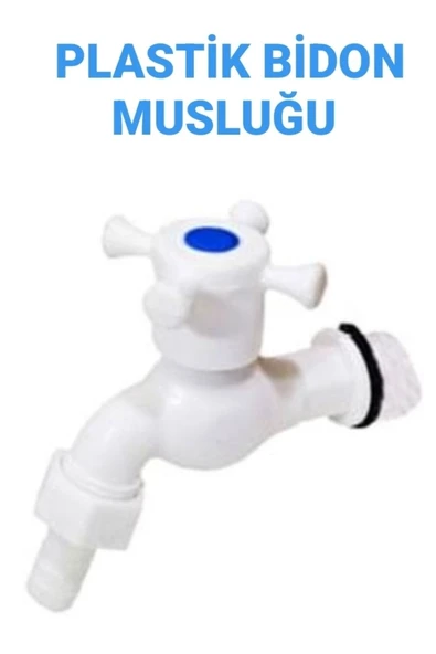 ADA HIRDAVAT Plastik Musluk Koçbaşı Bidon Bahçe Çeşme Musluğu Beyaz Plastik