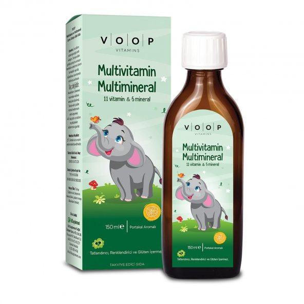 VOOP Multivitamin Multimineral Portakal Aromalı Şurup 150 ml