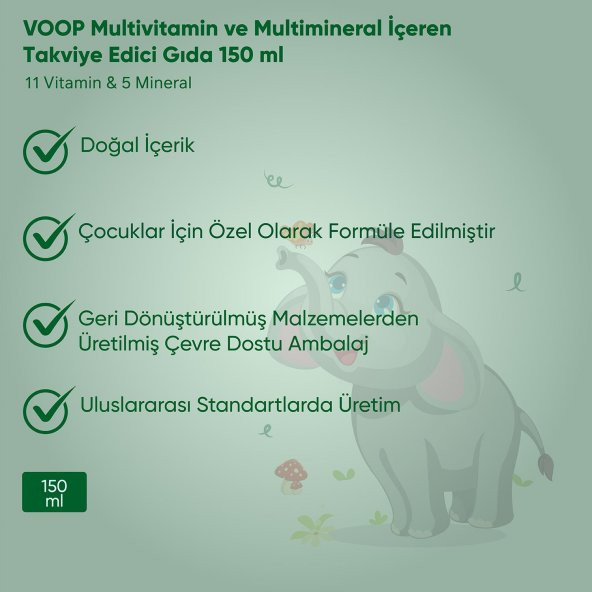 VOOP Multivitamin Multimineral Portakal Aromalı Şurup 150 ml - 4