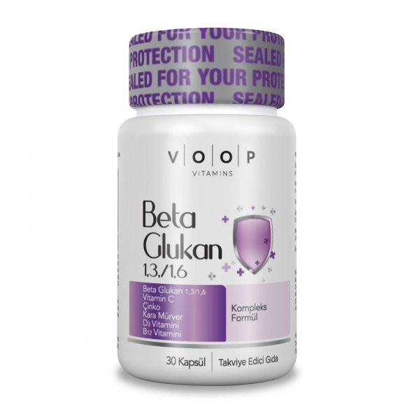 Voop Beta Glukan 1,3/1,6 Kara Mürver, Vitamin C, Çinko  30 Kapsül
