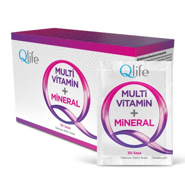 Qlife Multivitamin + Mineral Ahududu Aromalı 30 Saşe