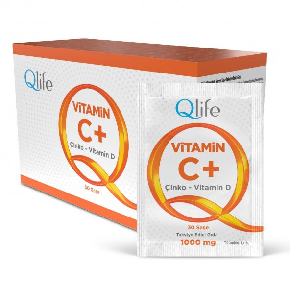 Qlife Vitamin C + Çinko - D Vitamini 30 Saşe