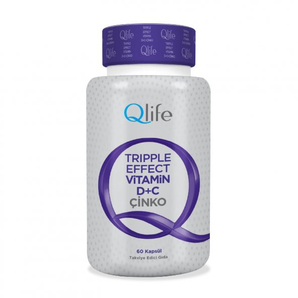 Qlife Tripple Effect Vitamin D + Vitamin C + Çinko 60 Kapsül