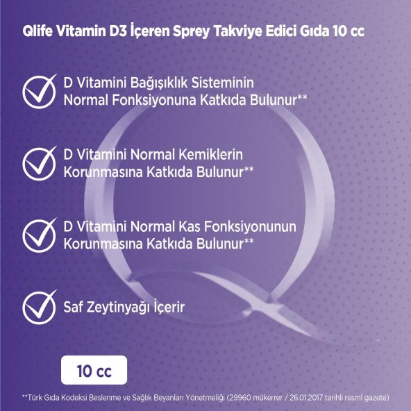 Qlife Vitamin D3 1000 Iu Sprey 10 cc - 6