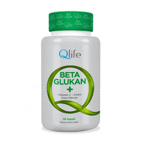 Qlife Beta Glukan  Vitamin C - Çinko - Kara Mürver 30 Kapsül