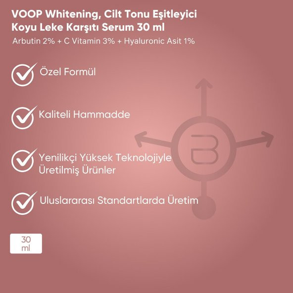 VOOP Whitening, Cilt Tonu Eşitleyici, Koyu Leke Karşıtı Serum 30 ml - 2