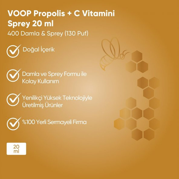 VOOP Propolis + C Vitamini Sprey-Damla 20 ml - 3