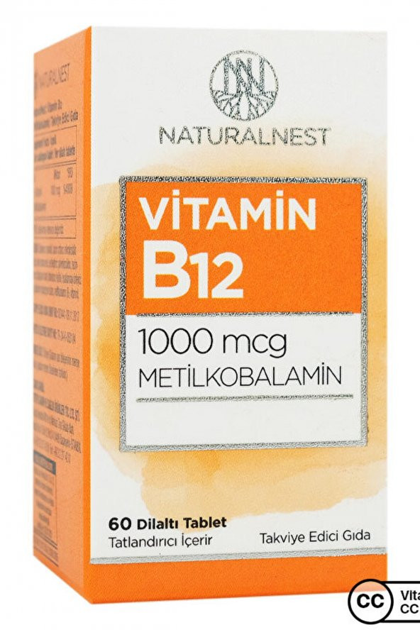 Naturalnest Vitamin B12 Metilkobalamin Takviye Edici Gıda 60 Tablet