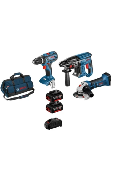 Bosch Professional Gbh 18v-20+gws 18v-li+gsr 18v-21+2xgba 18v-4.0ah (akü)+1x Gal 18v-40+canta Set