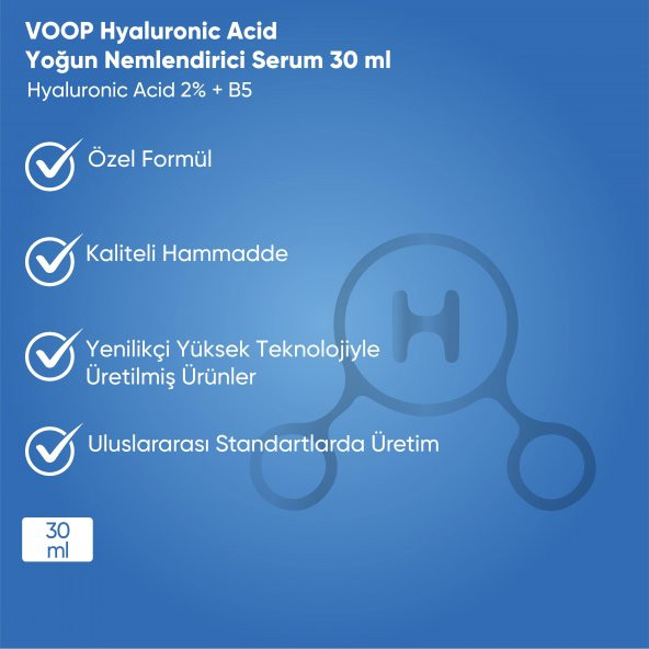 VOOP Hyaluronic Acid, Yoğun Nemlendirici Serum 30 ml - 6