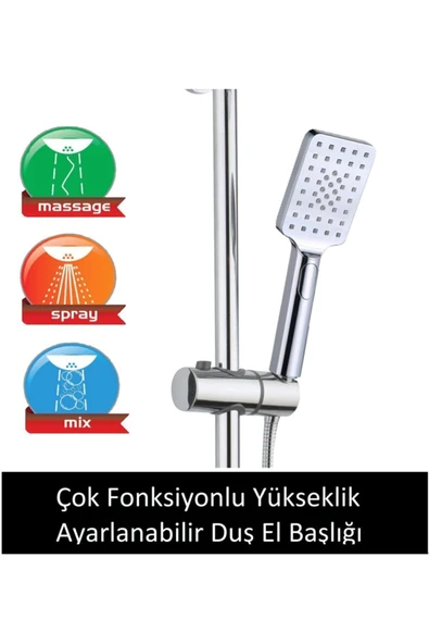 Bluerty 400d Delta Tepe Yağmur Başlığı ve Çok Fonksiyonlu El Başlıklı Robot Banyo ve Duş Seti - 2
