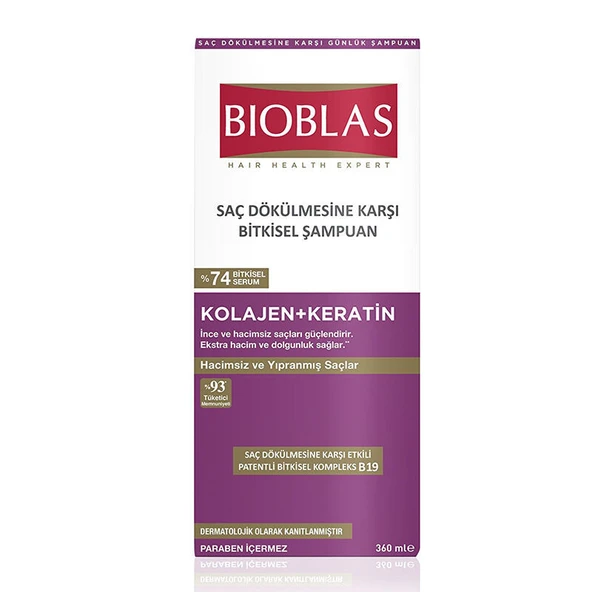 Bioblas Saç Dökülmesine Karşı Collagen Keratin 360 ml ürün görseli 1