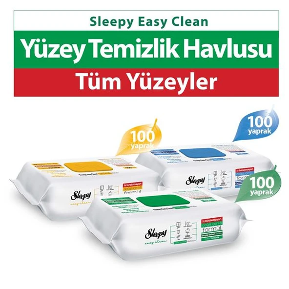 Sleepy Easy Clean Beyaz Sabun Katkılı+Çamaşır Suyu Katkılı+Arap Sabunu Katkılı 3x100 (300 Yaprak) ürün görseli 1