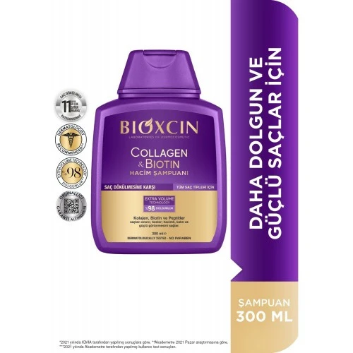 Bioxcin Collagen ve Biotin 300 ml Hacim Şampuanı