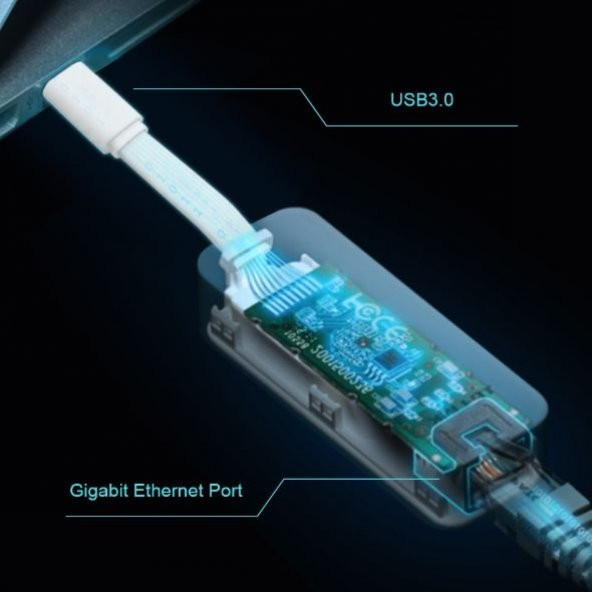 TP-LINK UE300C USB3.1 TYPE-C=RJ45 10/100/1000Mbps ETHERNET Çevirici Adaptör - 9