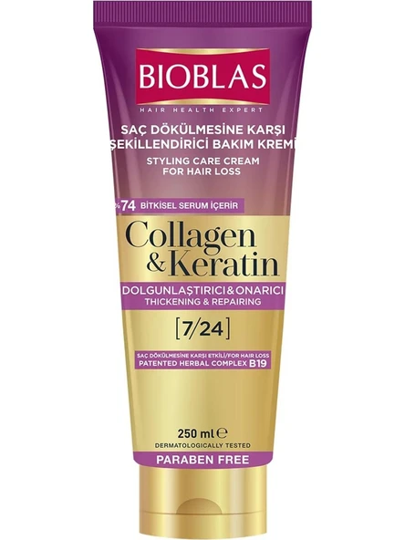 Bioblas Saç Dökülmesine Karşı Şekillendirici Bakım Kremi 250 ml Collagen - Keratin ürün görseli 1