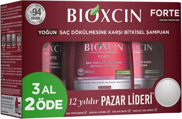 3 x Bioxcin Forte Saç Dökülmesine Karşı Şampuan