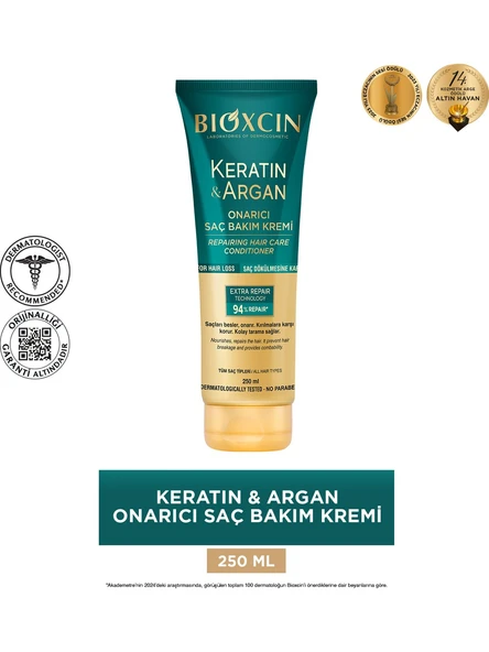 Bioxcin Keratin & Argan Onarıcı Saç Bakım Kremi 250 ml ürün görseli 1