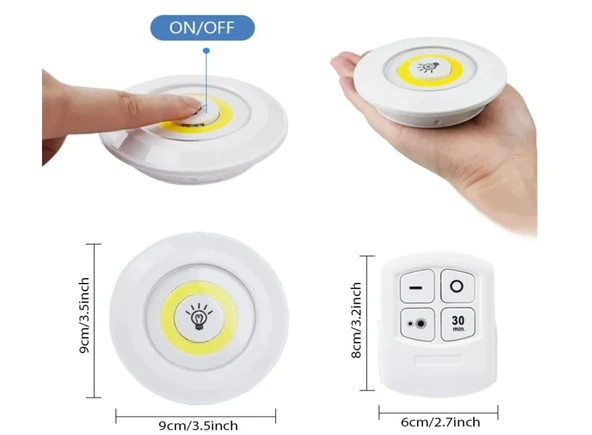 Kablosuz Uzaktan Kumandalı Dolap Içi Led Ampul Seti 3lü Set Gece Lambası Enerji Sınıfı A+ - 6