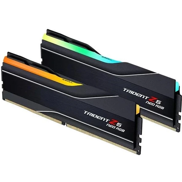 GSKILL 64GB (2X 32GB) DDR5 6400MHZ CL32 RGB DUAL KIT PC RAM TRIDENT Z5 NEO F5-6000J2636H32GX2-TZ5NR - Resim 2