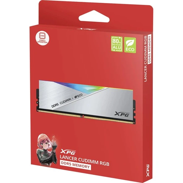 XPG 48GB (2X 24GB) DDR5 CUDIMM 8400MHZ CL40 RGB DUAL KIT PC RAM LANCER SILVER AX5CU8400C4024G-DCLACRSG - 5