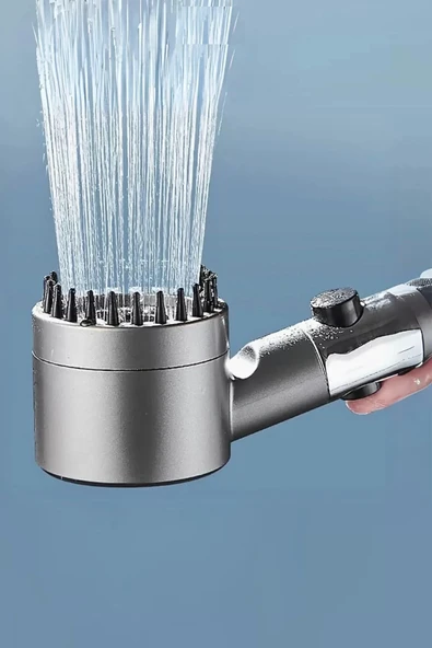 3 Fonksiyonlu Masajlı Duş Başlığı – Kireç Filtreli Start- Stop Tuşlu Banyo Duş Başlık - 4