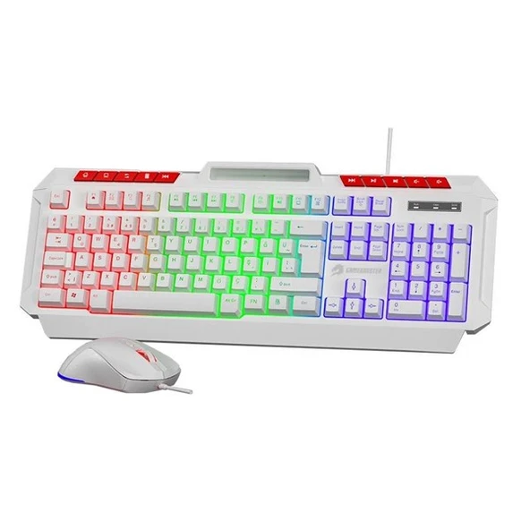 GAMEBOOSTER KM-11W Knight Beyaz Gaming Klavye Mouse Set - Resim 2
