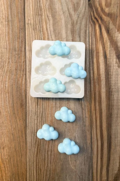 Bubble Bulut Mini Altılı Silikon Mum Kalıbı - Resim 5