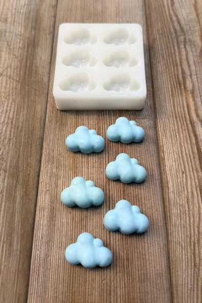 Bubble Bulut Mini Altılı Silikon Mum Kalıbı - Resim 4