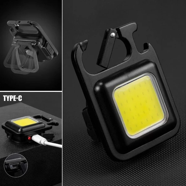 3 Led Modlu Mini Asılabilen Led Kamp Aydınlatması Güçlü El Feneri  Açacaklı -mıknatıslı - 3