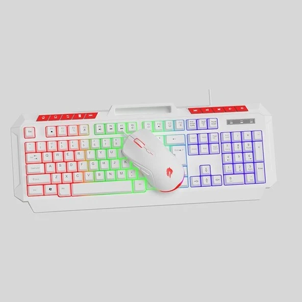 GAMEBOOSTER KM-11W Knight Beyaz Gaming Klavye Mouse Set - Resim 3
