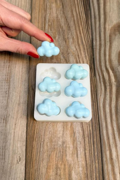 Bubble Bulut Mini Altılı Silikon Mum Kalıbı ürün görseli