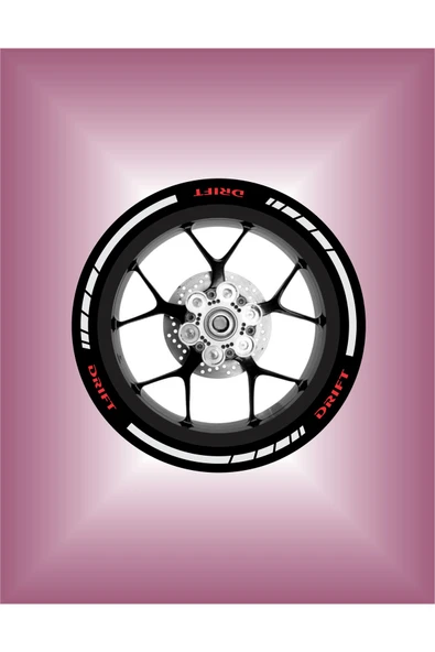NEHAY SHOP  Şık Tasarım  motosiklet Jant Şeridi Mondial Drift Uyumlu L Reklektif Beyaz Kırmızı Uyumlu Sağ-Sol/Ön-Arka - 1