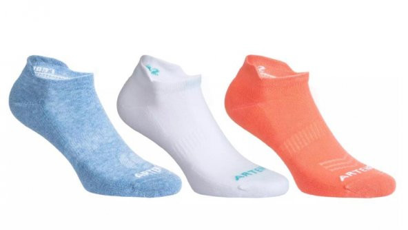 Artengo RS160 Kısa Konçlu Spor Çorap Renkli 3 Çift