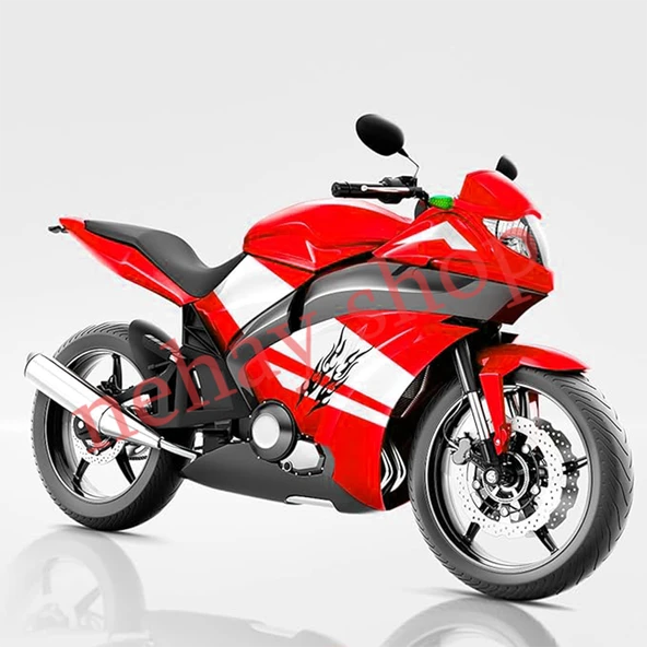 NEHAY SHOP  Şık Tasarım Motosiklet Sticker Alev 31*12 cm / Oracal