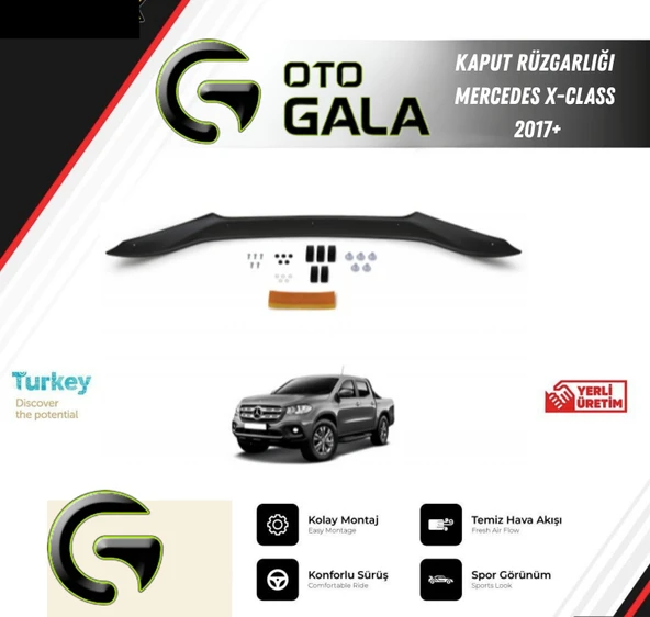 KAPUT RÜZGARLIĞI MERCEDES X-CLASS 2017+
