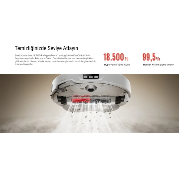 Roborock Qrevo Curv Çöp İstasyonlu Akıllı Robot Süpürge - 6