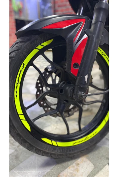 NEHAY SHOP  Şık Tasarım  motosiklet Jant Şeridi Sarı Sağ-Sol/Ön-Arka