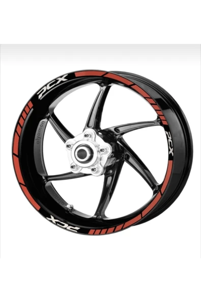 NEHAY SHOP  Şık Tasarım  motosiklet Jant Şeridi Kırmızı Pcx Sağ-Sol/Ön-Arka