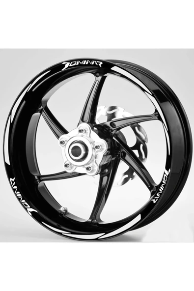 NEHAY SHOP  Şık Tasarım  motosiklet Jant Şeridi Bajaj-Dominar Uyumlu Beyaz-Beyaz Sağ-Sol/Ön-Arka - 1