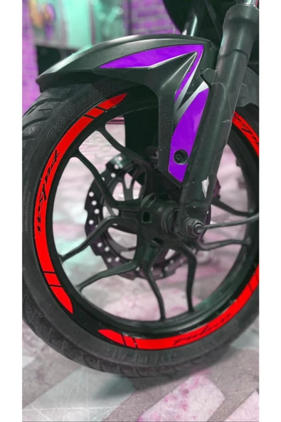 NEHAY SHOP  Şık Tasarım  motosiklet Jant Şeridi Pulsar Kırmızı Sağ-Sol/Ön-Arka